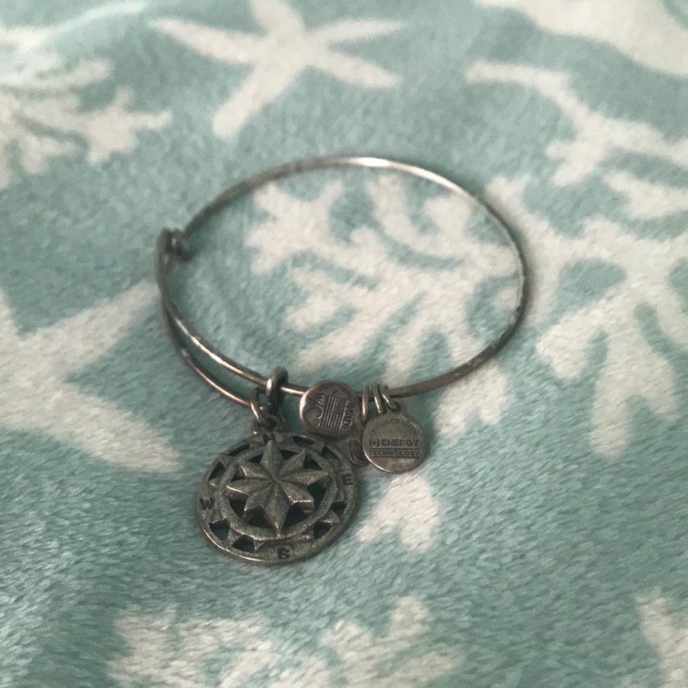 Alex and Ani Silver compass bangle